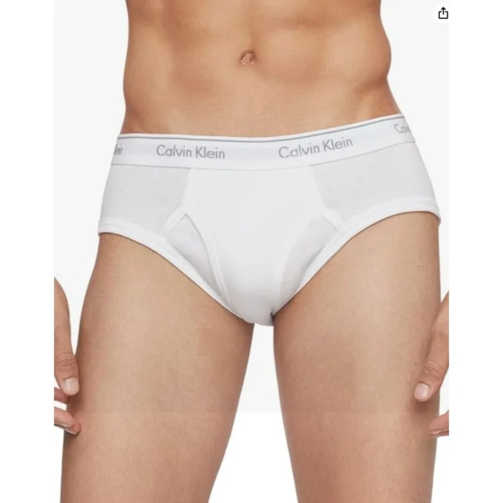 Calvin Klein Men's Hi p Brief Cotton Classic Fit Whie 4-Pack‎ Size XL